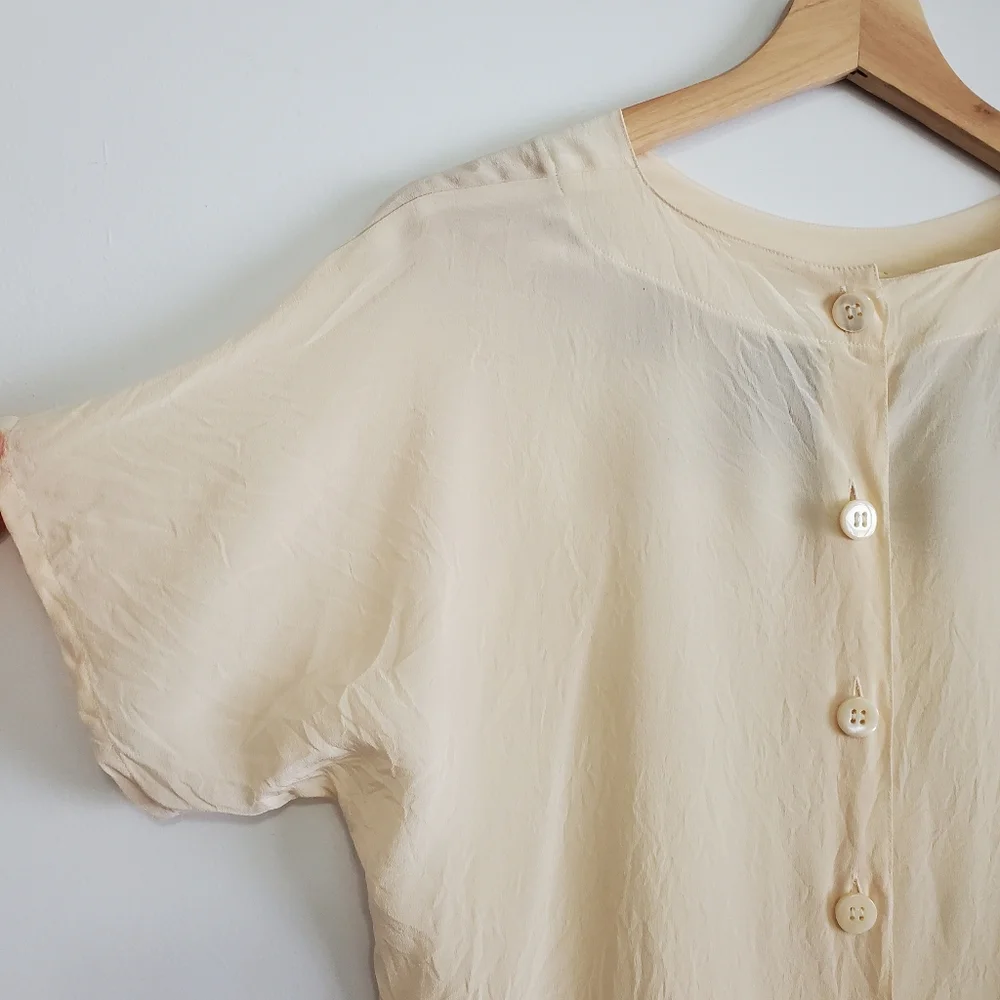 Vintage Laurel 38 By escada 1980 100% Silk Blouse Cream Celestial Sun Moon Stars - Picture 3 of 16